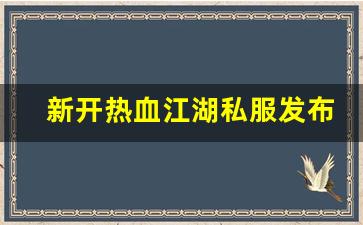 刚开私服：新开热血江湖私服发布网(热血江湖sf发布网)